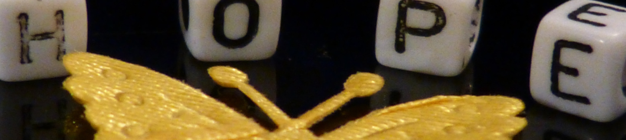 HOPE beads and gold butterfly