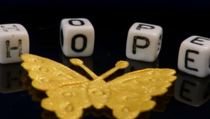 HOPE beads and gold butterfly